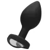 Ouch! Plug Bijou Anal silicone Heart Noir 6 x 2.8 cm